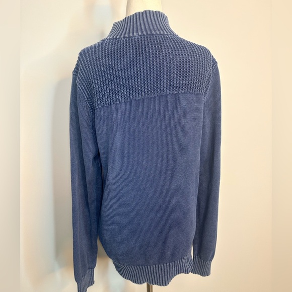 Sz M Rock & Republic washed blue button neck sweater crew neck - Picture 2 of 7